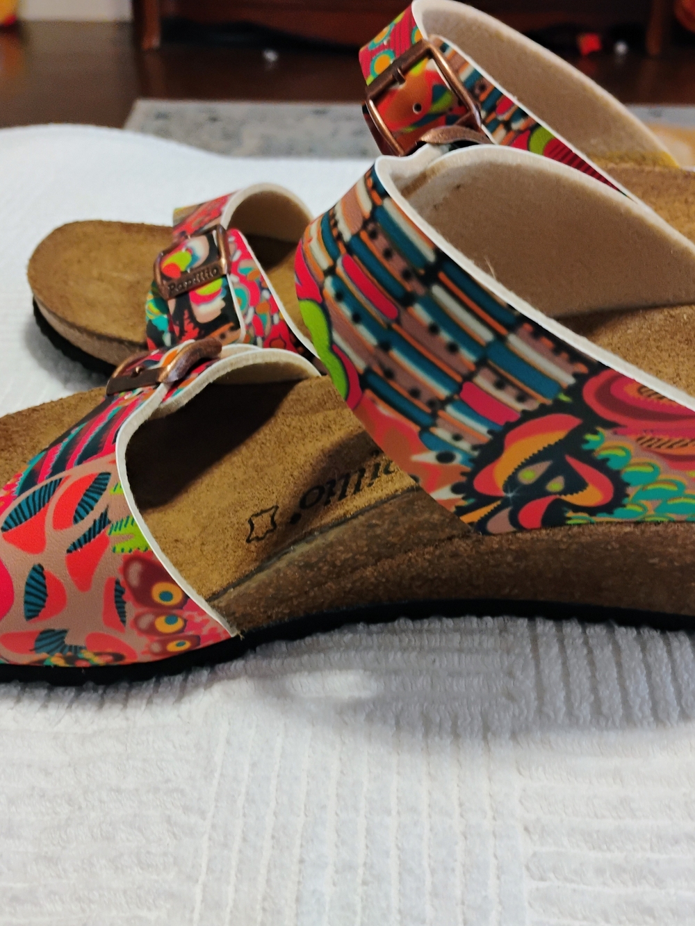 Papillio By Birkenstock MulticolorCork Wedge Sandals. Size 9- 9.5 Wide - Picture 12 of 12